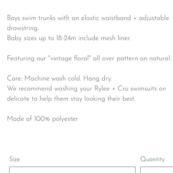 Rylee + Cru Swim Rylee Cru Swim Trunks Vintage Floral Poshmark